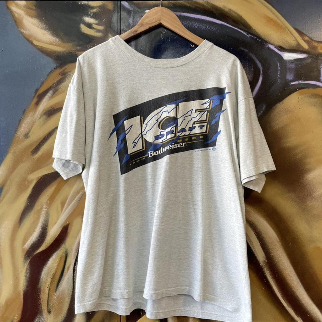 Vintage 1993 Budweiser Ice Graphic Beer Promo Tee
