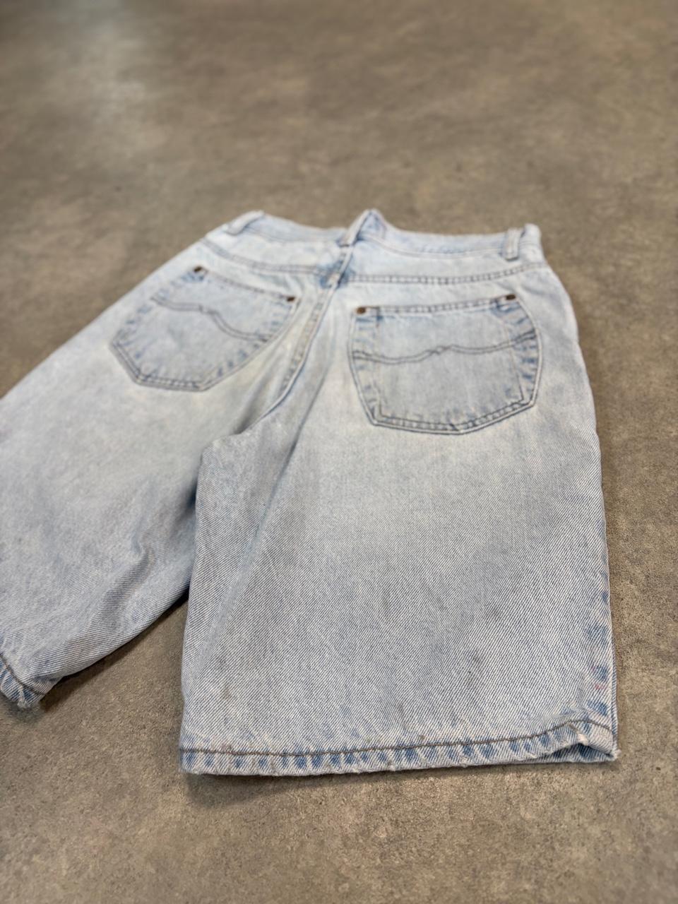 Vintage Jorts Light Mens 28” Blue Wash Denim Blue Wash Jean Shorts Baggy Wide Leg Skate Surf Hip Hop 00s Y2K
