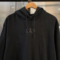 SWT674F-P - Vintage Retro Essential Black Gap Hoodie Jumper Sweatshirt with small embroidered chest logo #90s #sportswear #essential #y2k #gap
