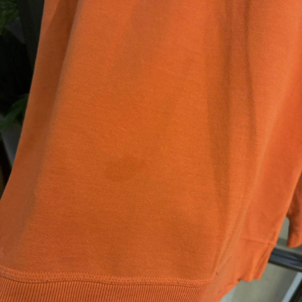 0125C26 - Vintage Retro Essential Champion Orange Crewneck Jumper Sweatshirt with embroidered chest logo #90s #sportswear #essential #y2k #champion