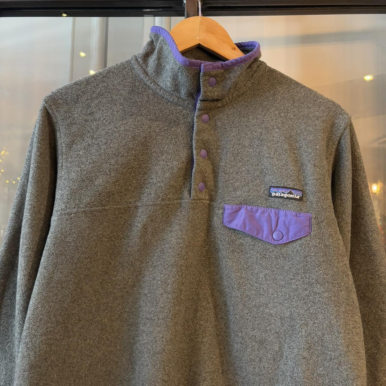 0325C82UF - Vintage retro essential Grey Patagonia Synchilla  1/4 button up outdoor sweatshirt fleece jacket #pullover #patagonia #expedition #hike #gorpcore