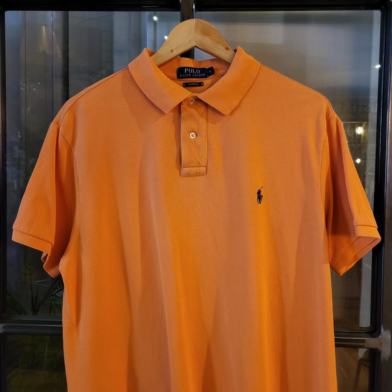 POL051 - Vintage Ralph Lauren Orange Polo Shirt Short Sleeve collared button up top #Y2K #preppy #chiefkeef