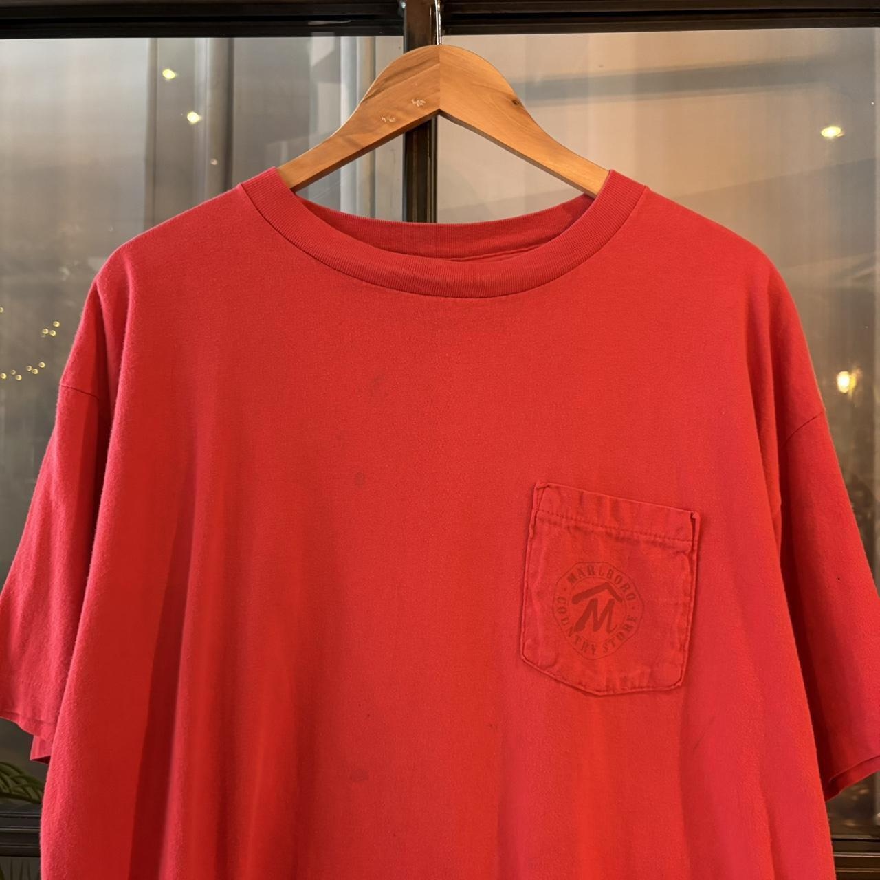 YIC0089-F - Vintage Retro Essential Red Marlboro Country Store 'Great for the Great Wide open' Graphic Print Top Tee T-shirt #90s #graphic #marlboro #essential #basic