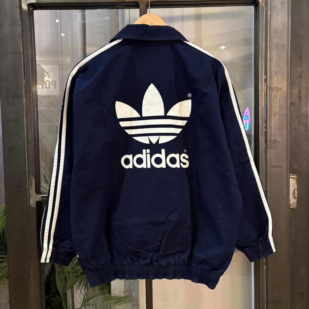 MES1901I-F - Vintage Navy Blue Adidas Drill Sweatshirt Mens Size Small Jumper 90s Football Training Pullover