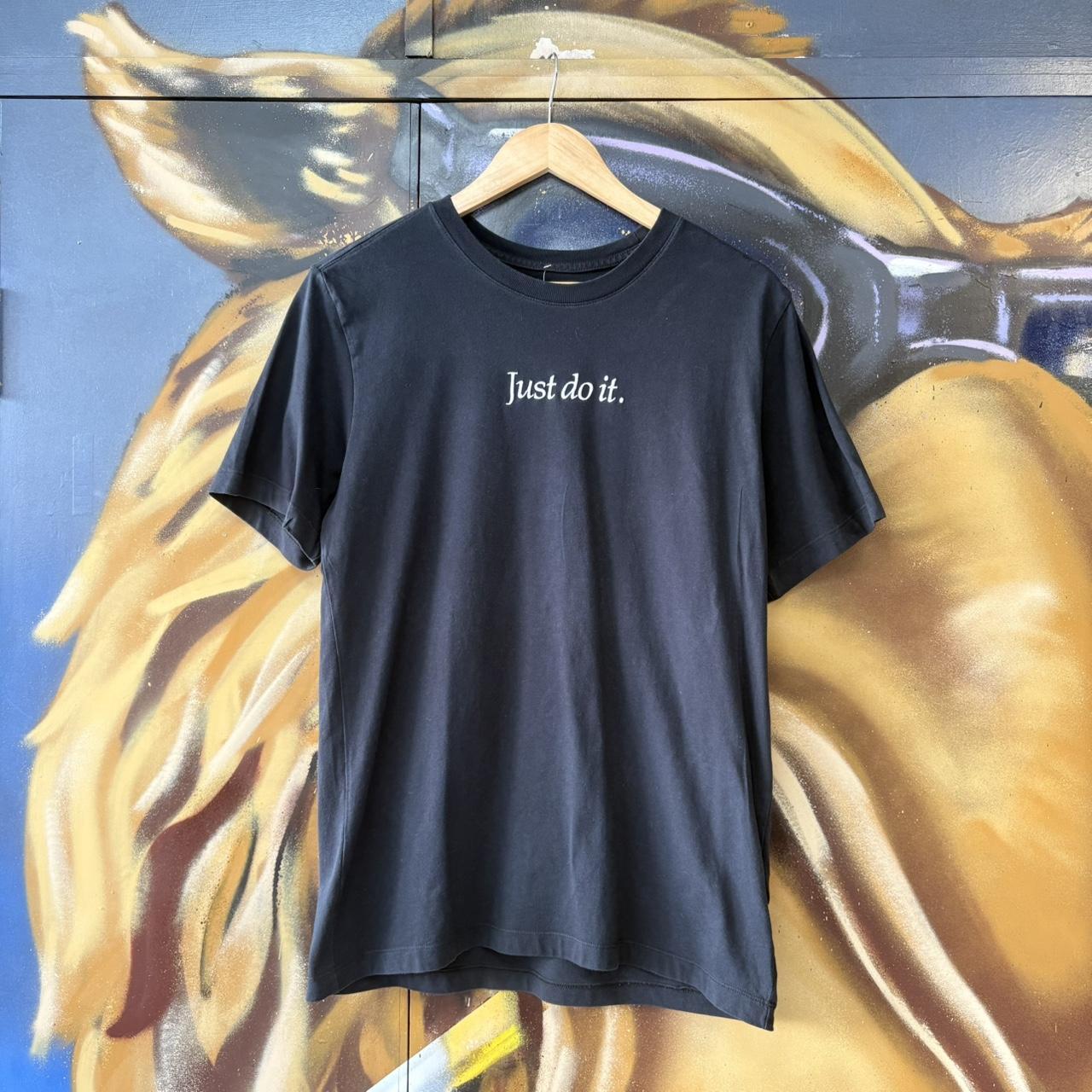 BR2306OX-U - Vintage Retro Essential Nike Team Just Do It Embroidered Black Top Tee T-shirt #y2k #embroidered #justdoit #essential #nike