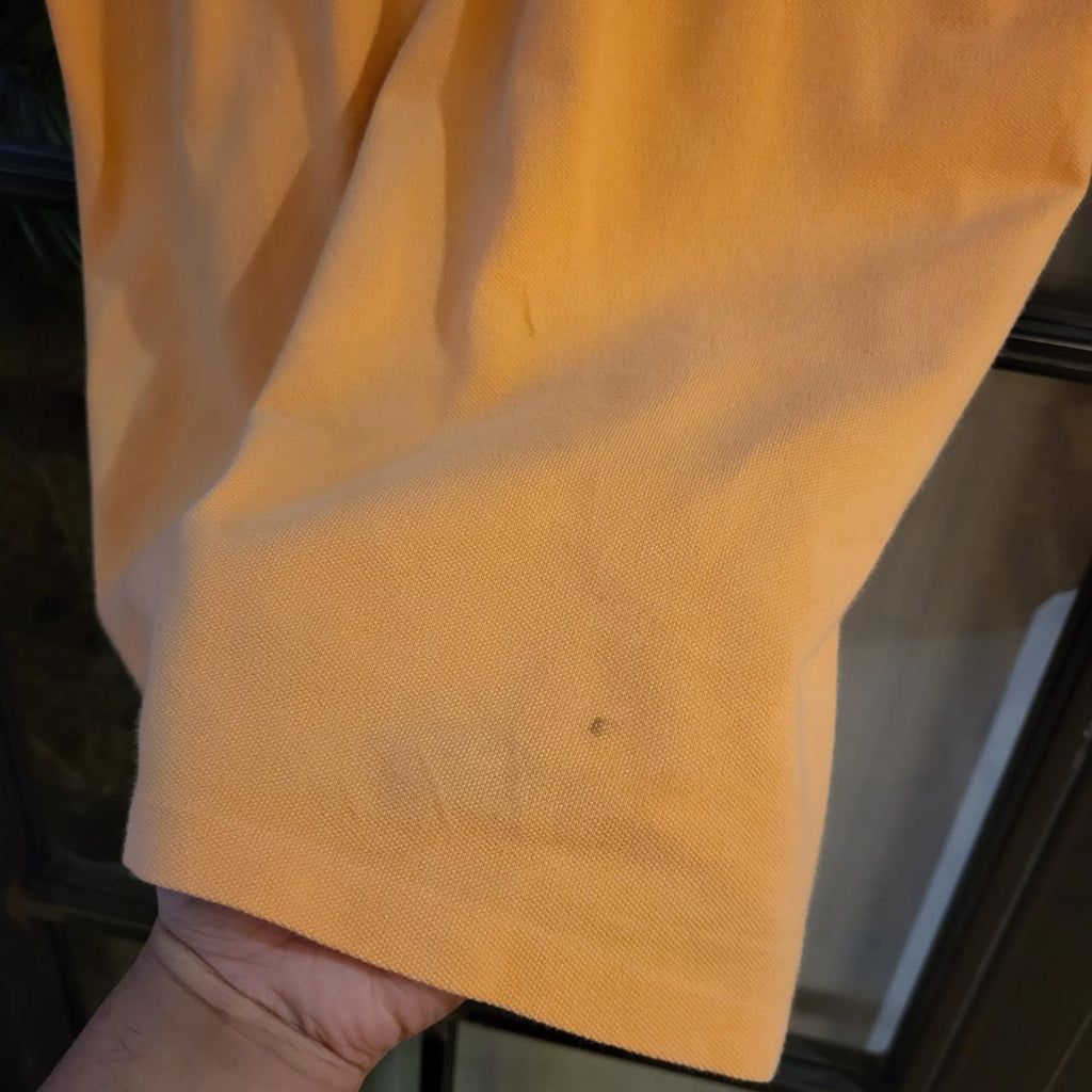 POL240 - Vintage Ralph Lauren Light Orange Polo Shirt Short Sleeve collared button up top #Y2K #preppy #chiefkeef #golf #oldmoney
