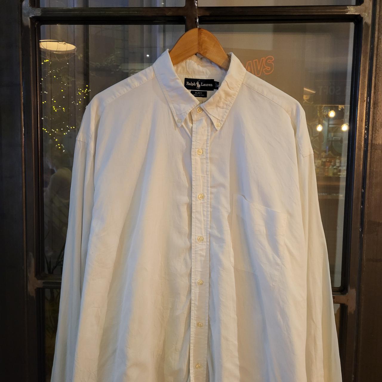 RLS080 - Vintage Ralph Lauren White Plain Shirt Short Sleeve collared button up top #Y2K #preppy #chiefkeef #golf #oldmoney