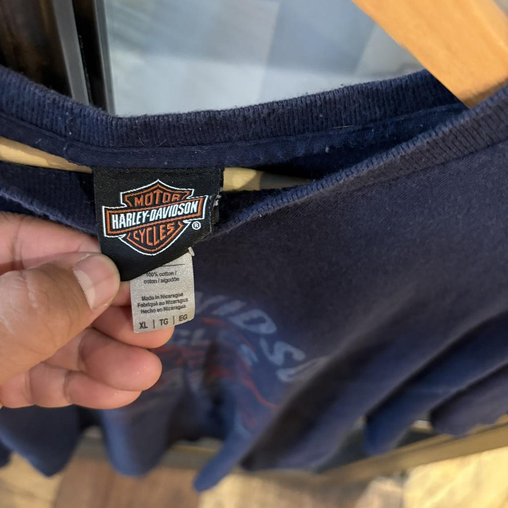 TEE645F1 - Vintage Retro Essential Harley Davidson Iron Steed Vacaville, California Navy Graphic Print Top Tee T-shirt #graphic #motorcycles #biker #harley #harleydavidson