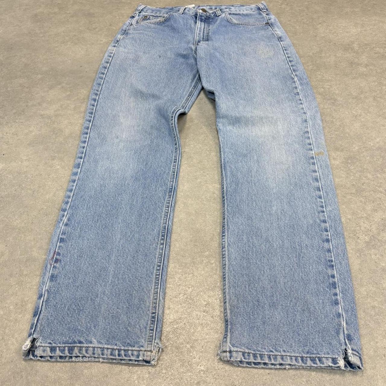 BR1912AAR-U - Vintage retro essential  Carhartt Straight Leg Light Blue Wash Denim Jeans Trousers pants #denim #straightleg #jeans #carhartt #skater