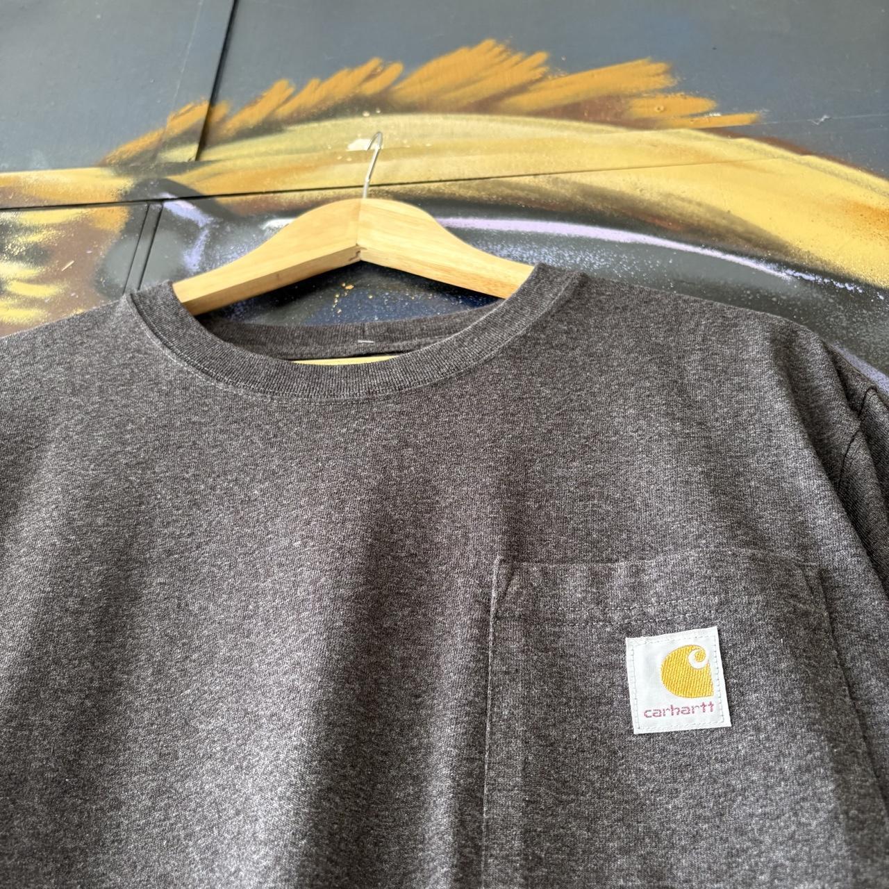 Vintage Carhartt T shirt Mens Medium Charcoal Grey Loose Fit K87 Workwear Durable Skate Tee Top 90s Y2K 00s
