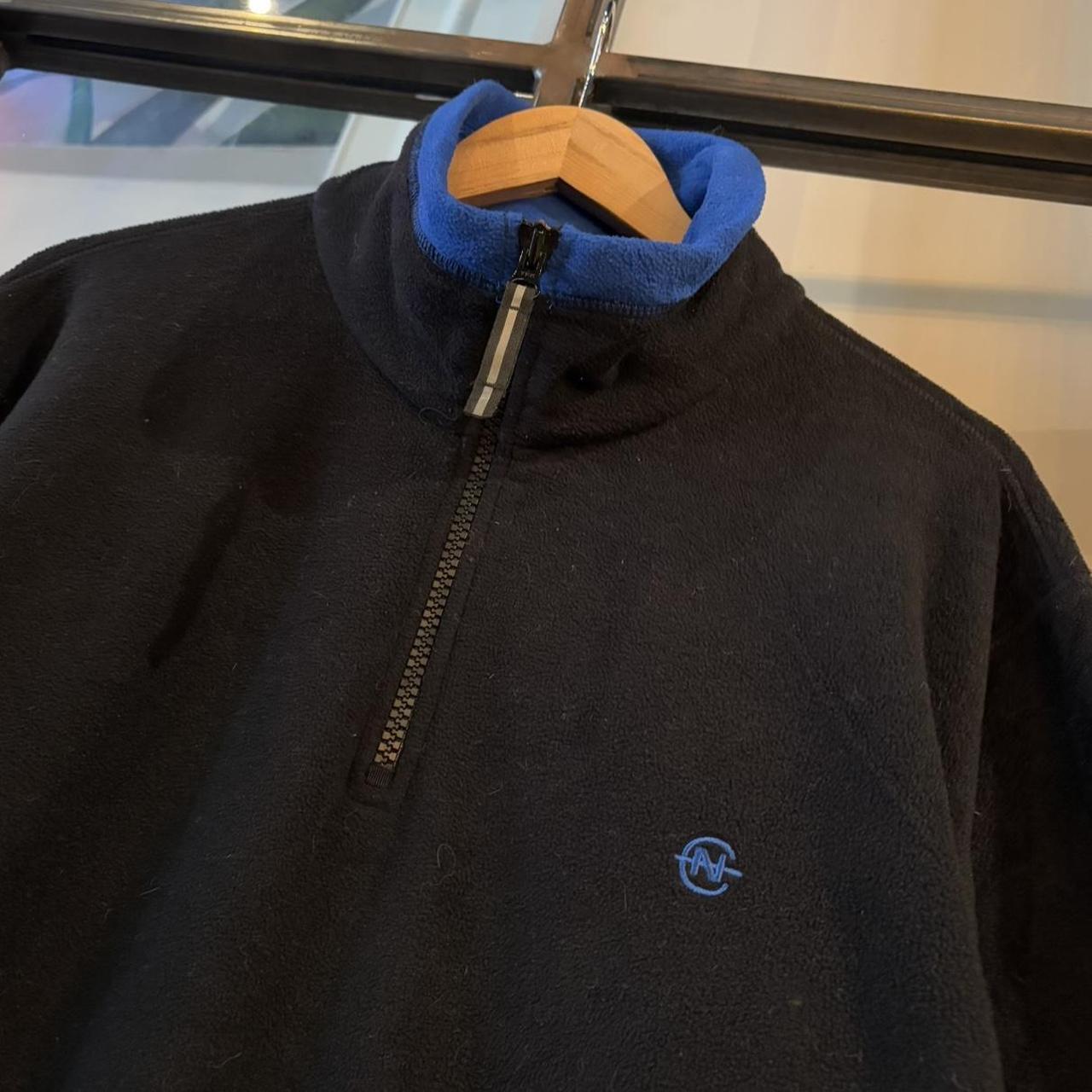 SWT724F - Vintage Retro Essential Black Nautica 1/4 Zip Jumper Sweatshirt with  embroidered logo #90s #sportswear #essential #y2k #nautica