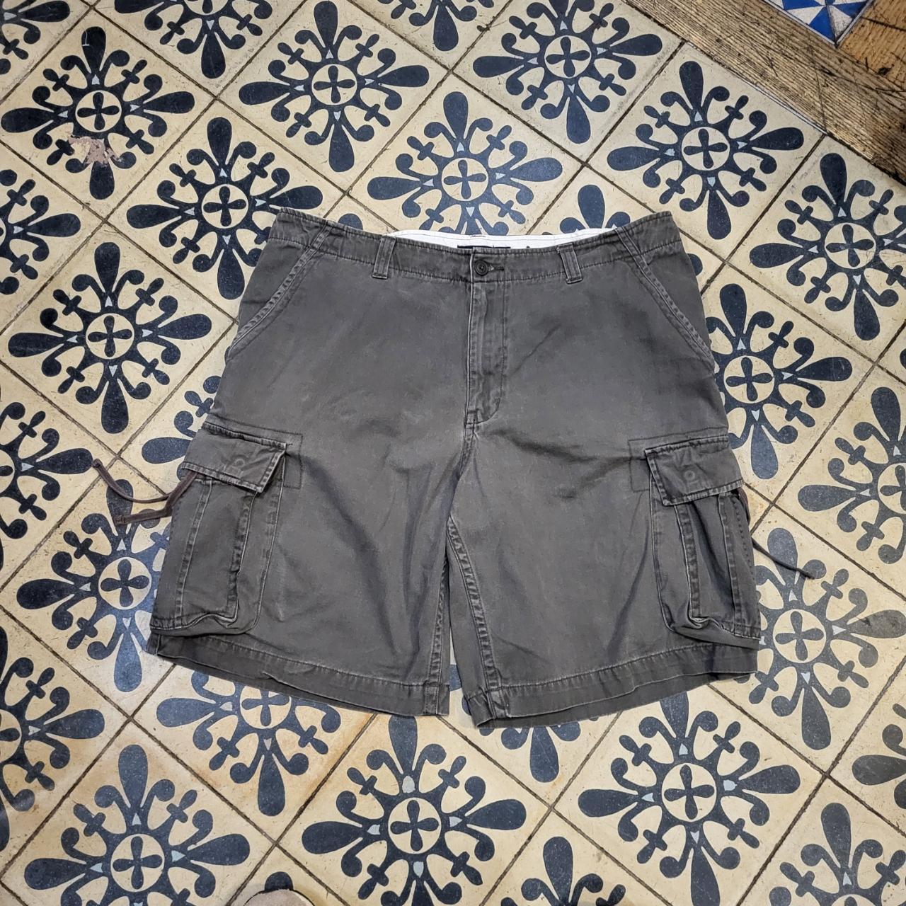 JRT217 - Vintage Retro Dark Grey Faded Glory Cargo Cargo Workwear Shorts Jorts #y2k #cargos #jorts #skater #hiphop