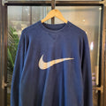 Vintage blue Nike swoosh essential sweatshirt jumper crewneck with centre logo #nike #swoosh #sweatshirt #90s #y2k
