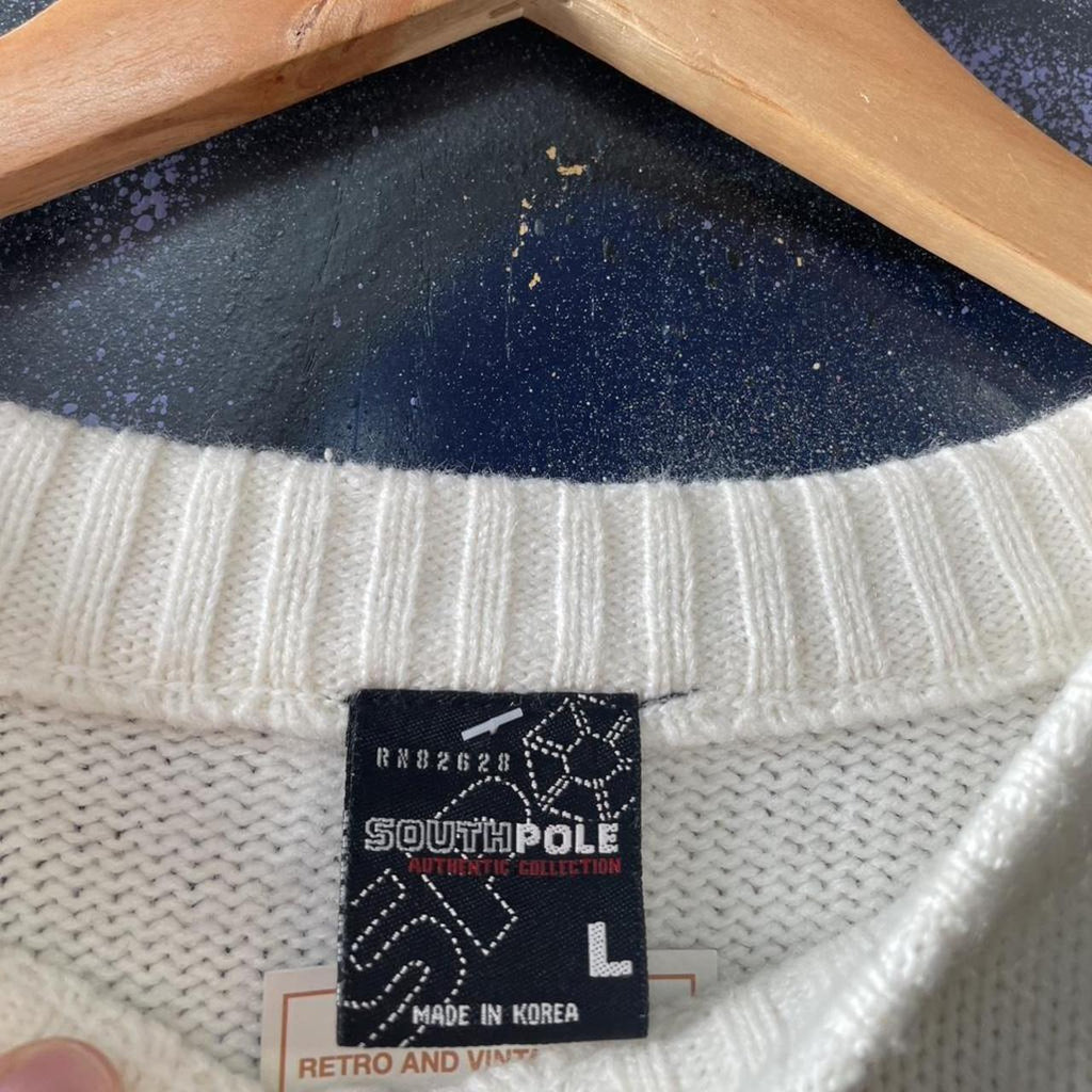 Y2K Southpole Stripe Knit Sweatshirt Skater