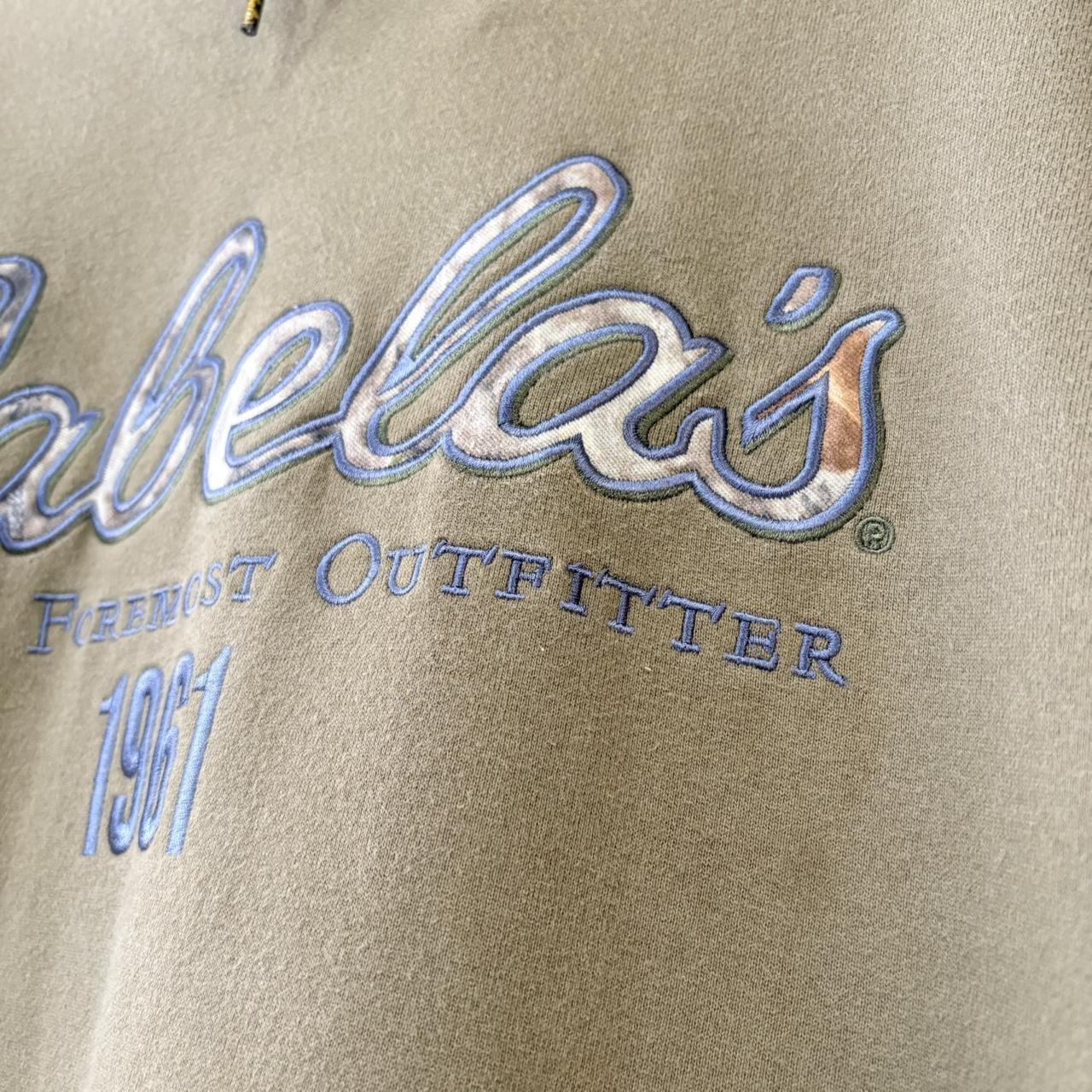 BR2701GX-U - Vintage Retro Essential Cabela’s Green Sweatshirt Hoodie with embroidered spell out logo #90s #sportswear #essential #cabelas #y2k
