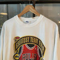 TEE00C - Vintage Retro Essential White Chicago Bulls 1996 NBA Chmapions Single Stitch Starter Graphic Print Top Tee T-shirt #90s #nba #basketball #chicagobulls #singlestitch