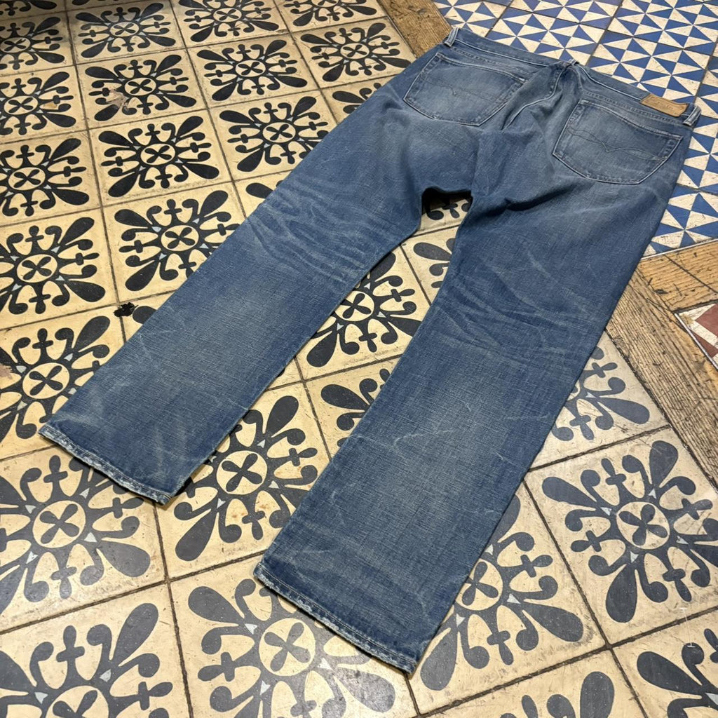 TRW478F - Vintage retro essential Polo Ralph Lauren Blue Wash Denim Jeans Trousers pants #denim #straightleg #poloralphlauren