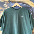 Vintage Nike T shirt Mens XL Dark Green Small Solo Swoosh Embroidered Logo Skate Surf Tee Top 90s Y2K 00s