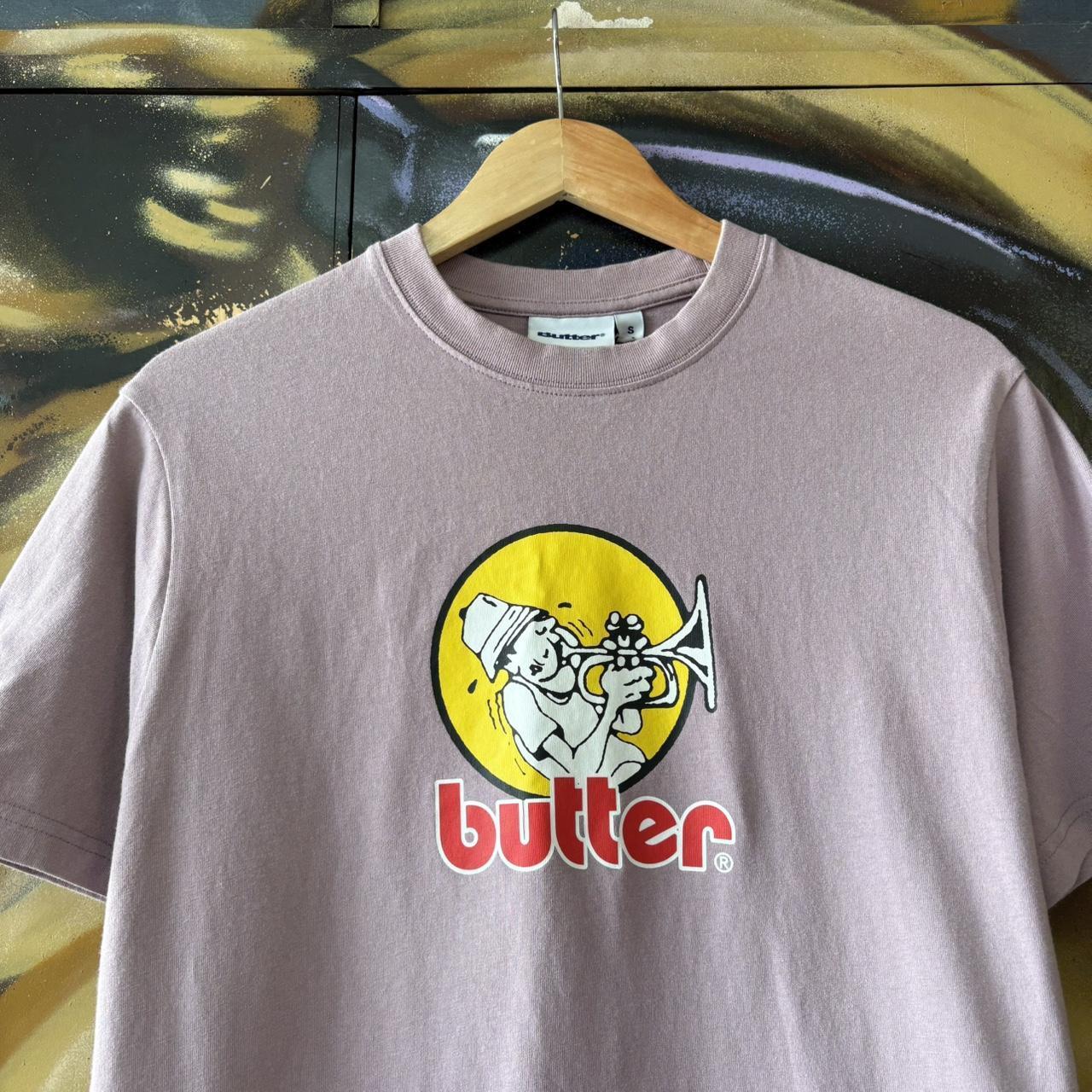 Butter Goods T Shirt Mens Small Purple Graphic Logo Music Jazz Trumpet Skate Streetwear Tee Top Y2K