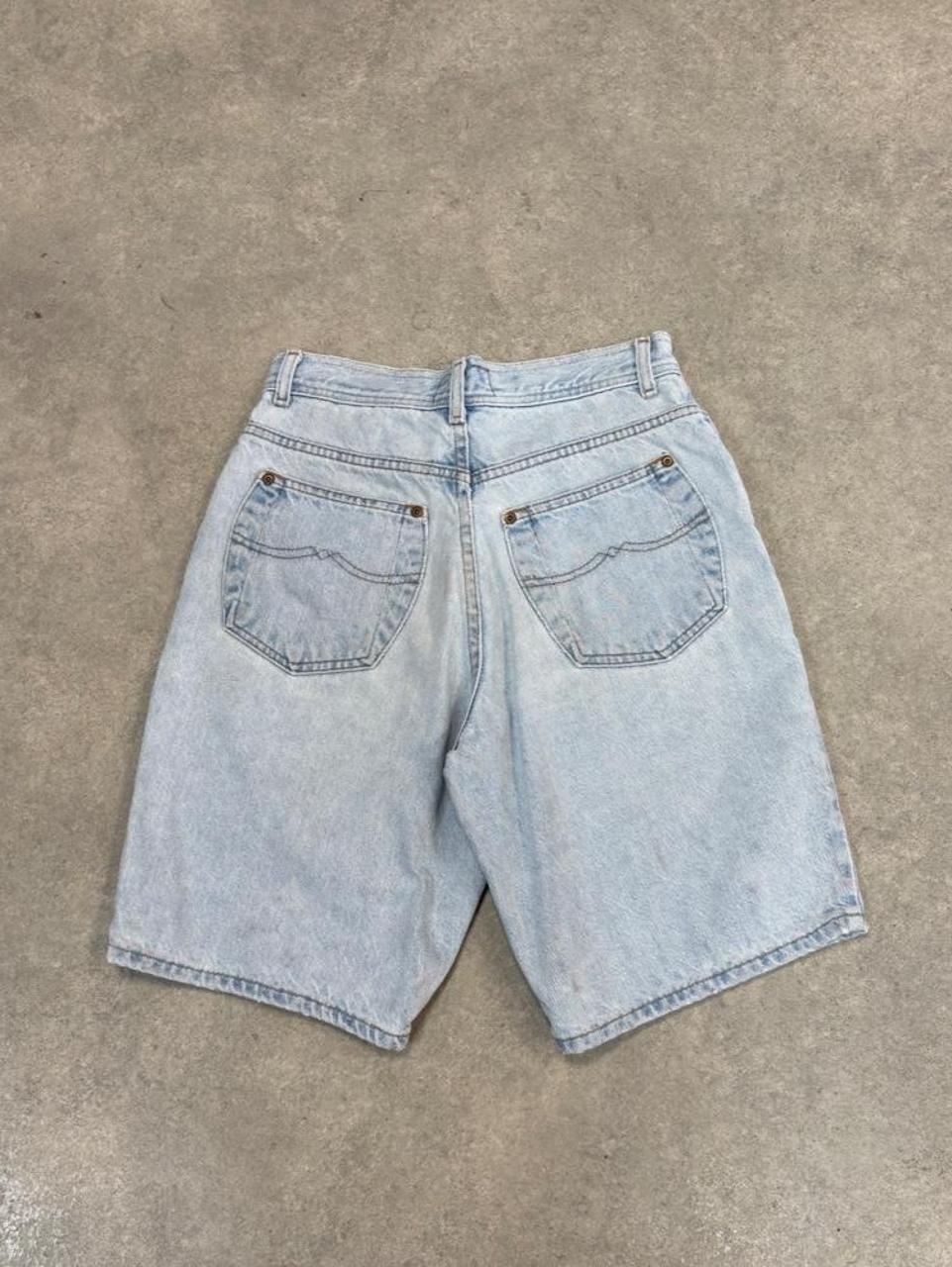 Vintage Jorts Light Mens 28” Blue Wash Denim Blue Wash Jean Shorts Baggy Wide Leg Skate Surf Hip Hop 00s Y2K