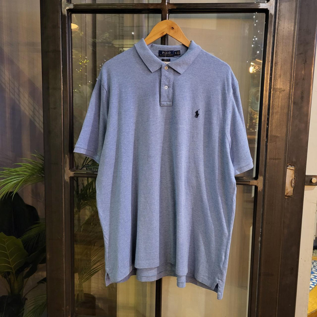 POL262 - Vintage Ralph Lauren Light Blue Polo Shirt Short Sleeve collared button up top #Y2K #preppy #chiefkeef #golf #oldmoney