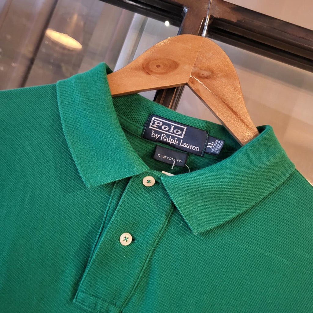 POL123P - Vintage Ralph Lauren Green Polo Shirt Short Sleeve collared button up top #Y2K #preppy #chiefkeef #golf #oldmoney