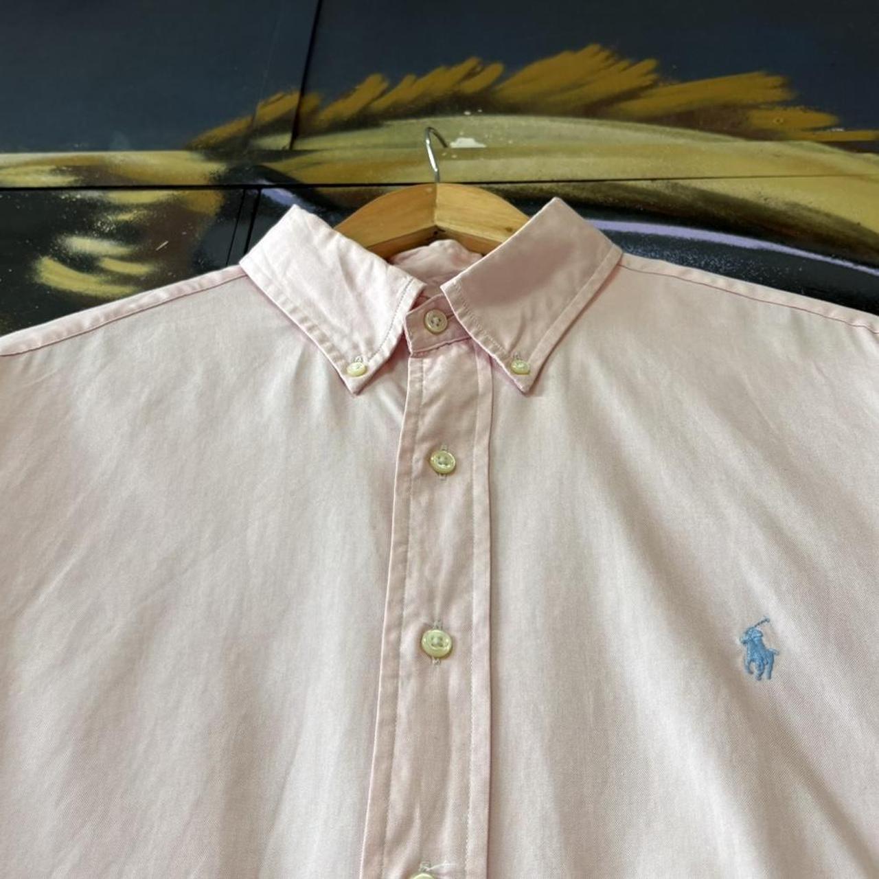 Vintage Polo Ralph Lauren Oxford Shirt Mens XL Pastel Pink Button Down Pony Logo Cotton Top 90s Y2K