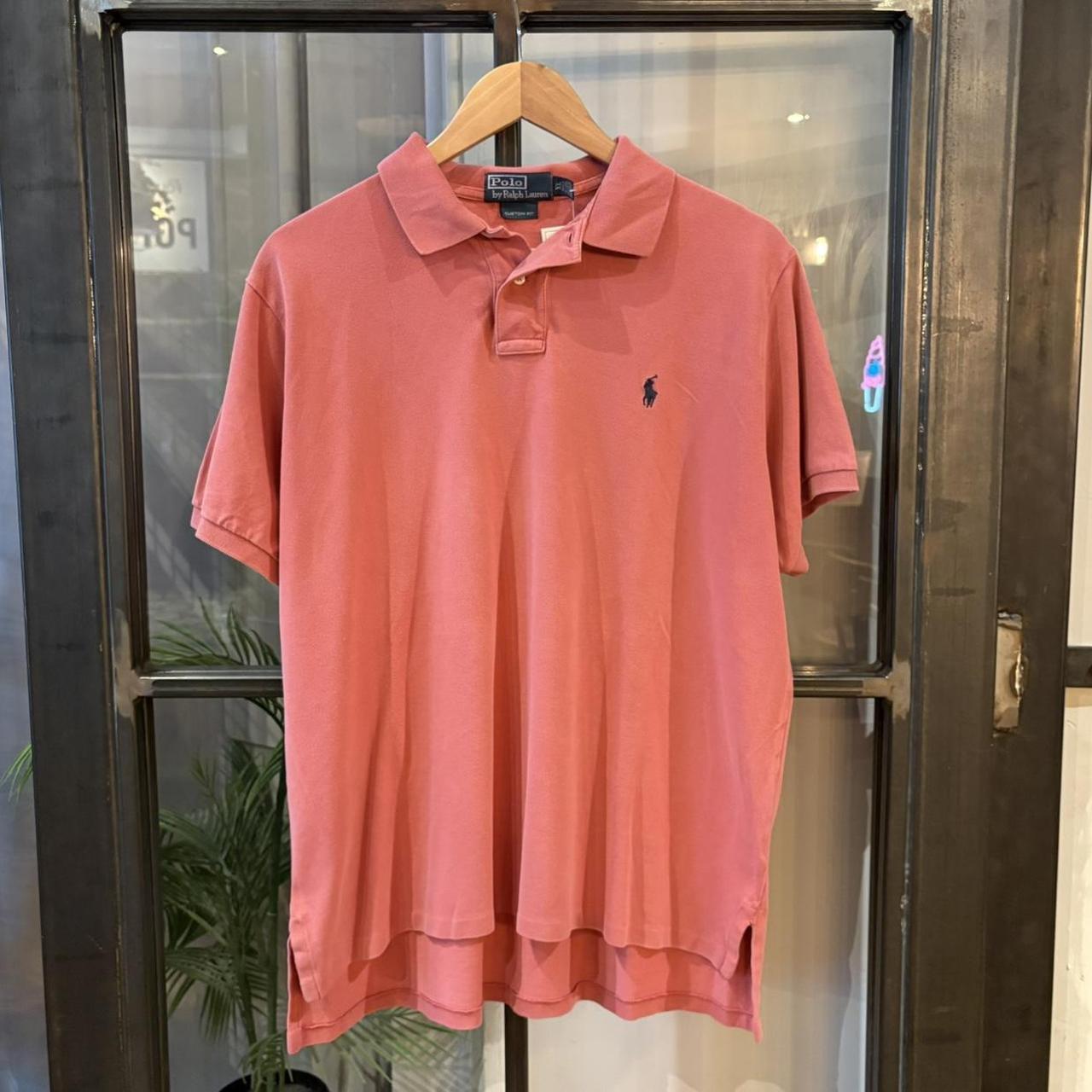 BR1209LH-F - Vintage Ralph Lauren Plain Pink Short Sleeve collared button up polo shirt top #Y2K #preppy #chiefkeef #smartcasual #oldmoney