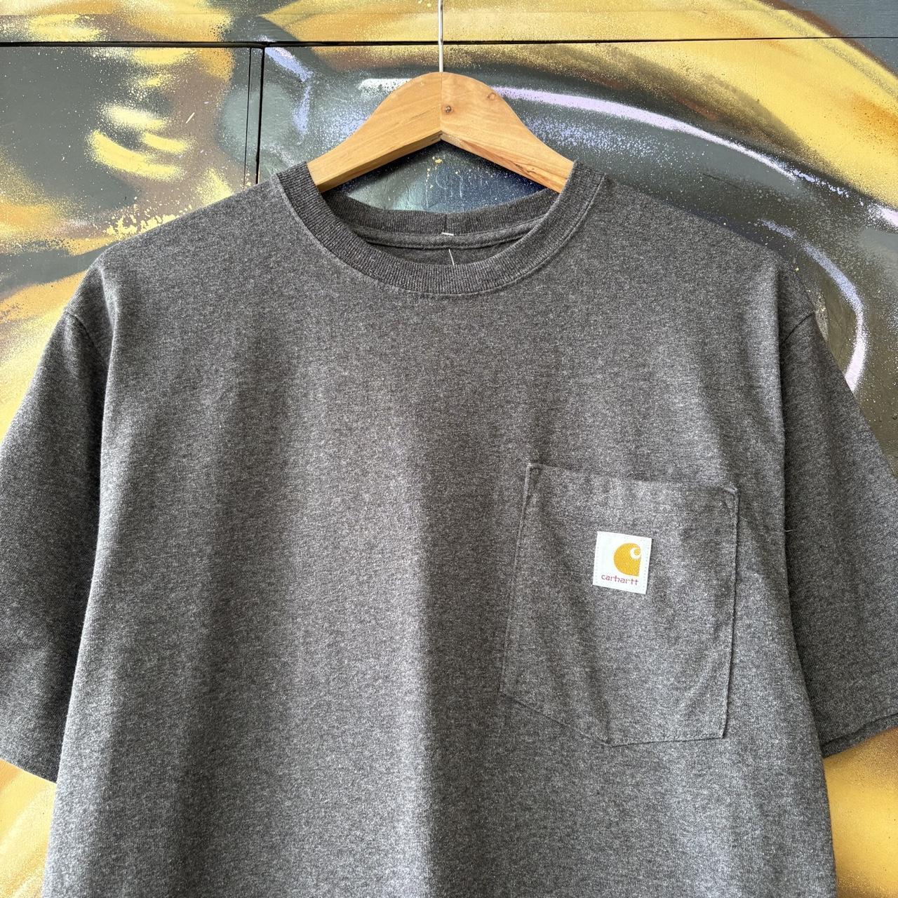 Vintage Carhartt T shirt Mens Small Charcoal Grey K87 Pocket Durable Workwear Skate Surf Tee Top 90s Y2K 00s