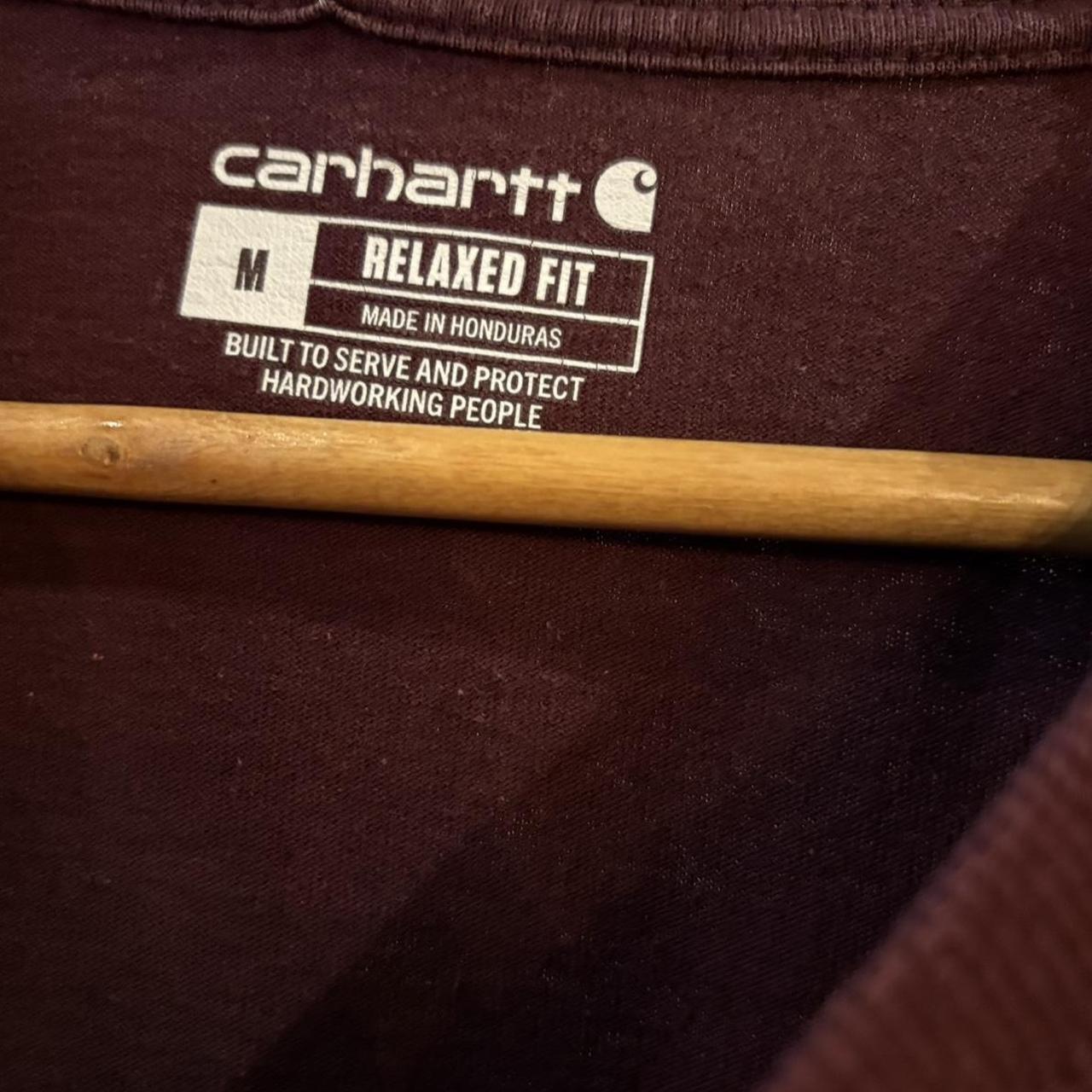 BR2804EN-P - Vintage Retro Essential Maroon Carhartt True Hand Craftsmanship Graphic Print Top Tee T-shirt with embroidered patch logo #skater #workwear  #carhartt #y2k #graphic