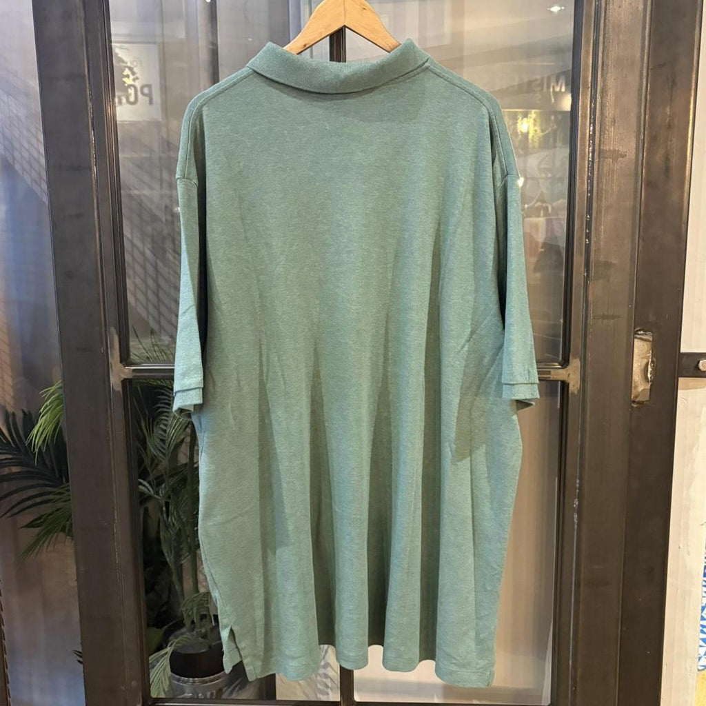 BR1912ADD-F - Vintage Retro Ralph Lauren Plain Green Polo Shirt Short Sleeve collared button up top  #Y2K #preppy #chiefkeef #oldmoney #ralphlauren