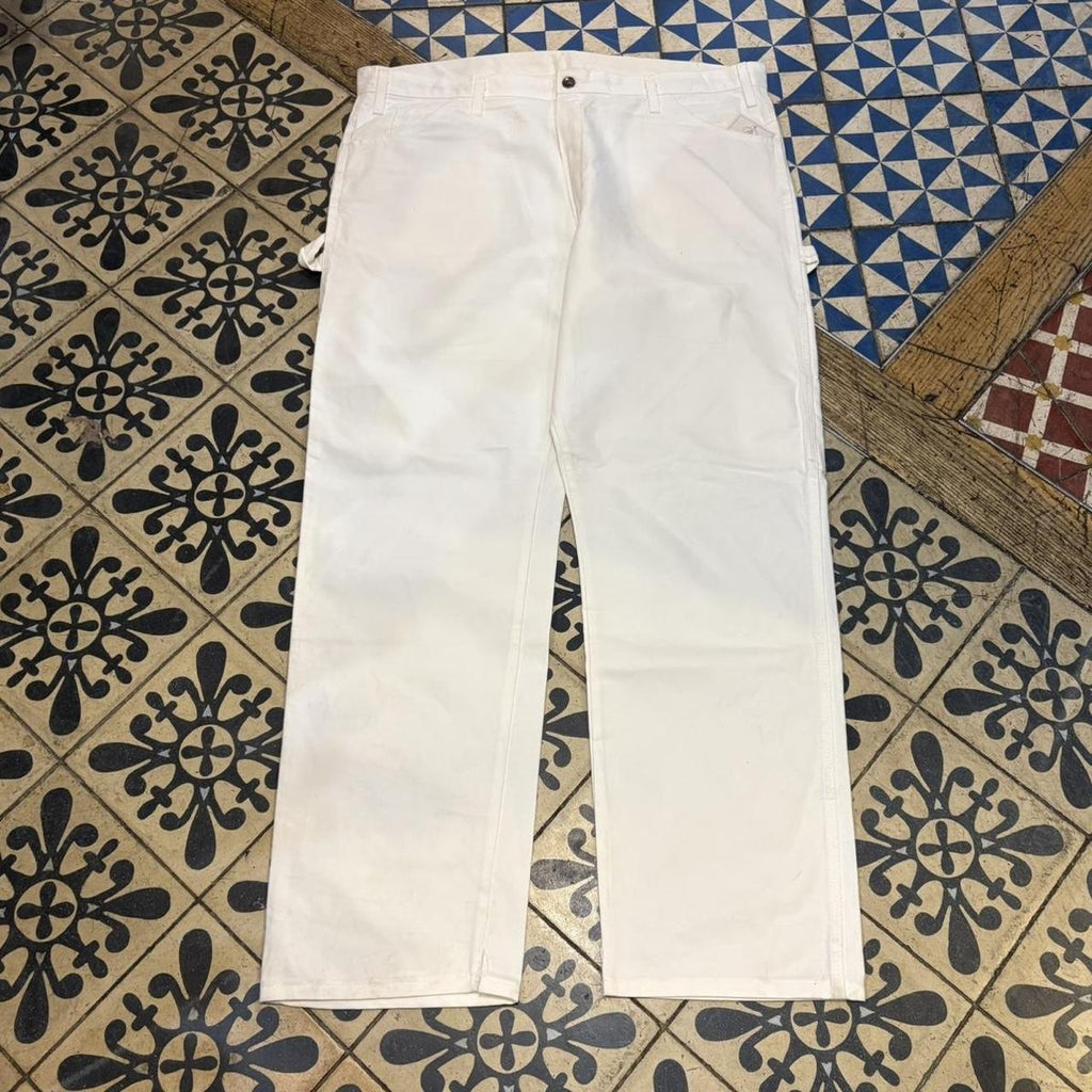TRW503F1-P - Vintage retro essential White Dickies carpenter Trousers pants casual workwear #skater #utility #workwear #carpenter #dickies