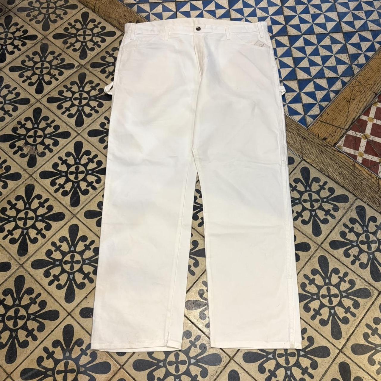 TRW503F1-P - Vintage retro essential White Dickies carpenter Trousers pants casual workwear #skater #utility #workwear #carpenter #dickies