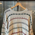 0225C84BR - Vintage Retro Essential Cream patterned argyle golf grandpa cosby sweatshirt crewneck knit Jumper #coogistyle #knitjumper #90s #grandad #knitted