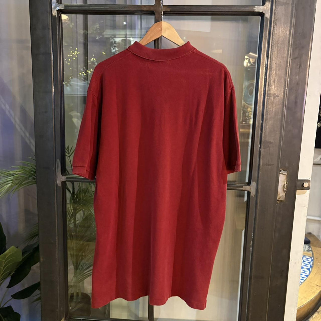 POL324 - Vintage Retro Ralph Lauren Plain Red Polo Shirt Short Sleeve collared button up top #Y2K #preppy #chiefkeef #oldmoney #ralphlauren