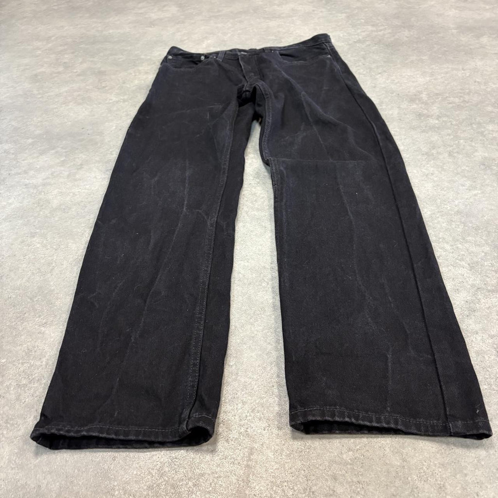 Vintage Levi's 505 Jeans Mens 34x32 Black Denim Wash Straight Leg Trousers Cowboy Western USA 90s Y2K