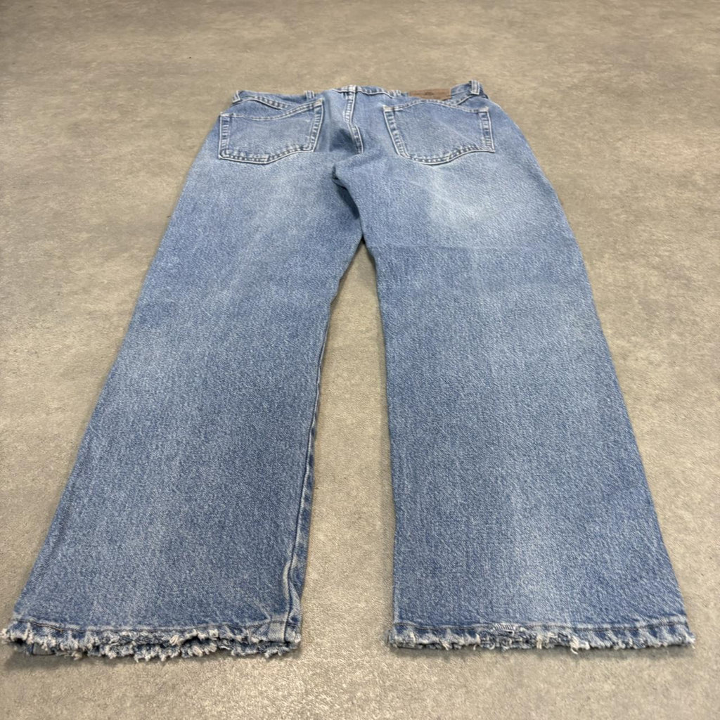 Vintage Blue Wash Wrangler Jeans Mens 34” Straight Leg Denim Trousers Skate Western Vintage Y2K 90s