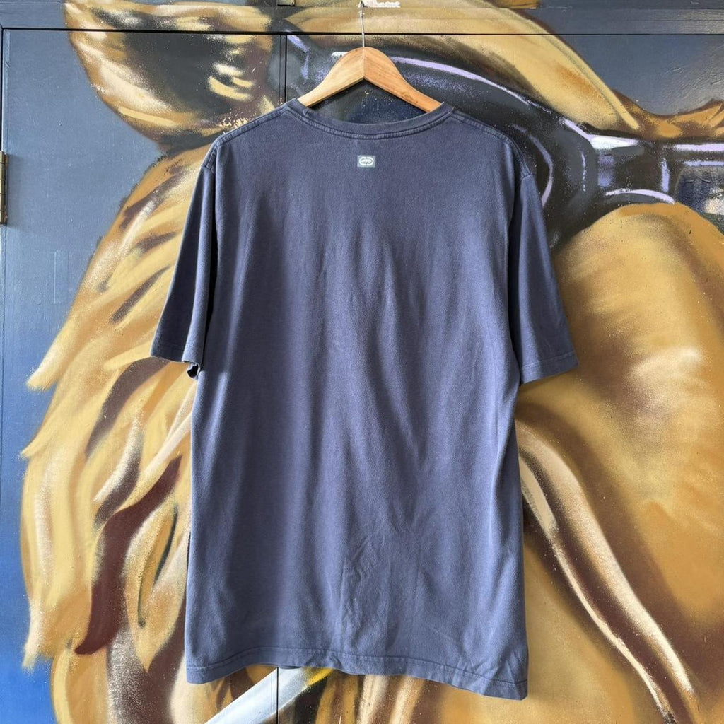 Vintage Ecko Unlimited T Shirt Tee Mens Large Navy Spellout Logo Graphic Skate Top Hip Hop 90s Y2K