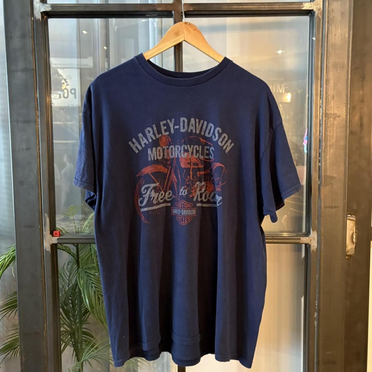 TEE645F1 - Vintage Retro Essential Harley Davidson Iron Steed Vacaville, California Navy Graphic Print Top Tee T-shirt #graphic #motorcycles #biker #harley #harleydavidson