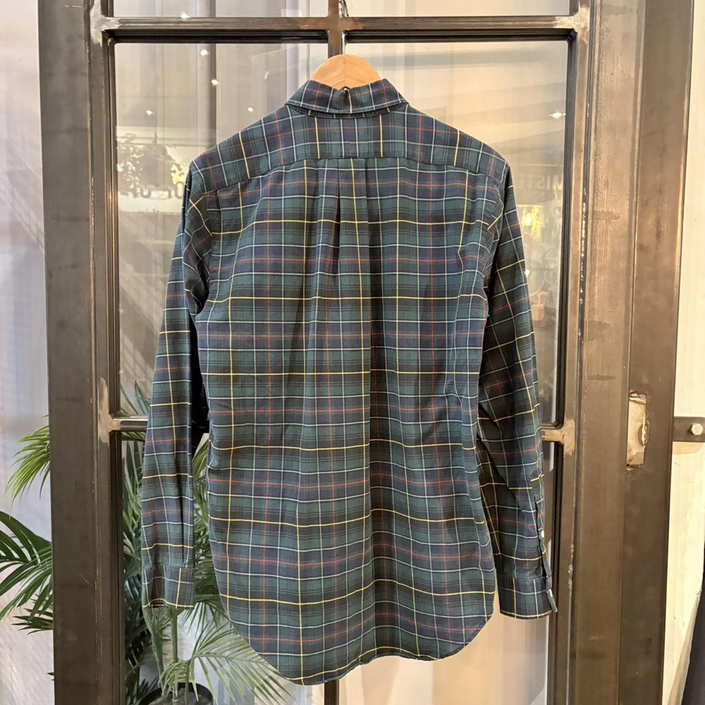Vintage Polo Ralph Lauren Tartan Oxford Shirt Top Mens Small Green Plaid Check Button Down Long Sleeve Pony Horse Logo Old Money Preppy Classic Casual Streetwear 90s Y2K