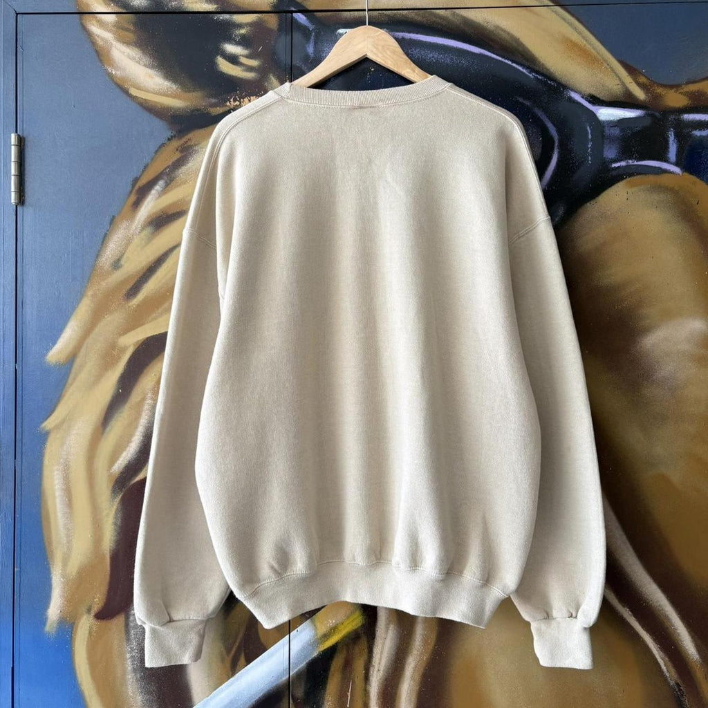 Vintage Russell Athletic Sweatshirt Mens XL Beige Blank Essential Skate Jumper Top USA 90s Y2K 2000s