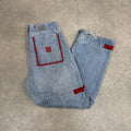 Vintage Marithe Francois Girbaud M+FG Jeans Mens 35x33 Light Blue Denim Wash Loose Baggy Hiphop Skater 90s Y2K