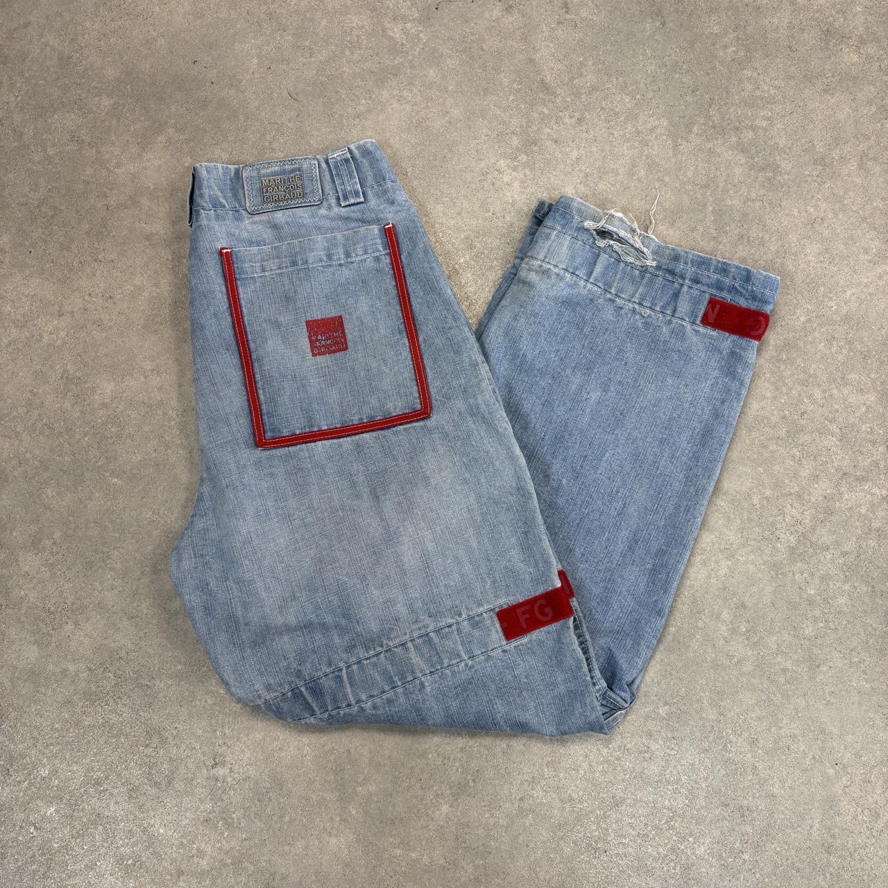 Vintage Marithe Francois Girbaud M+FG Jeans Mens 35x33 Light Blue Denim Wash Loose Baggy Hiphop Skater 90s Y2K