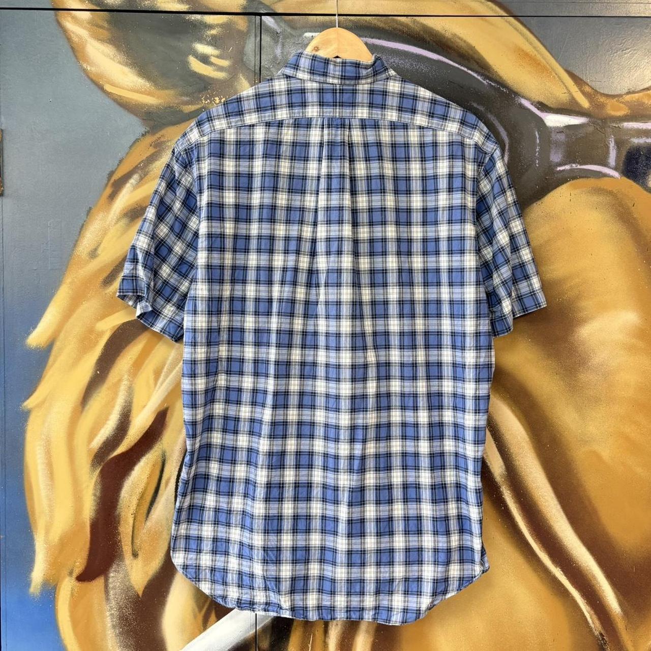 Vintage Ralph Lauren Blue Check Short Sleeve collared button up polo shirt top #Y2K #preppy #chiefkeef #smartcasual #oldmoney
