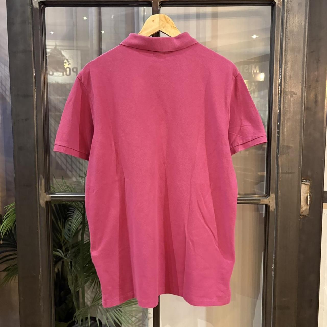BR1912ADX-F - Vintage Retro Ralph Lauren Plain Pink Polo Shirt Short Sleeve collared button up top  #Y2K #preppy #chiefkeef #oldmoney #ralphlauren
