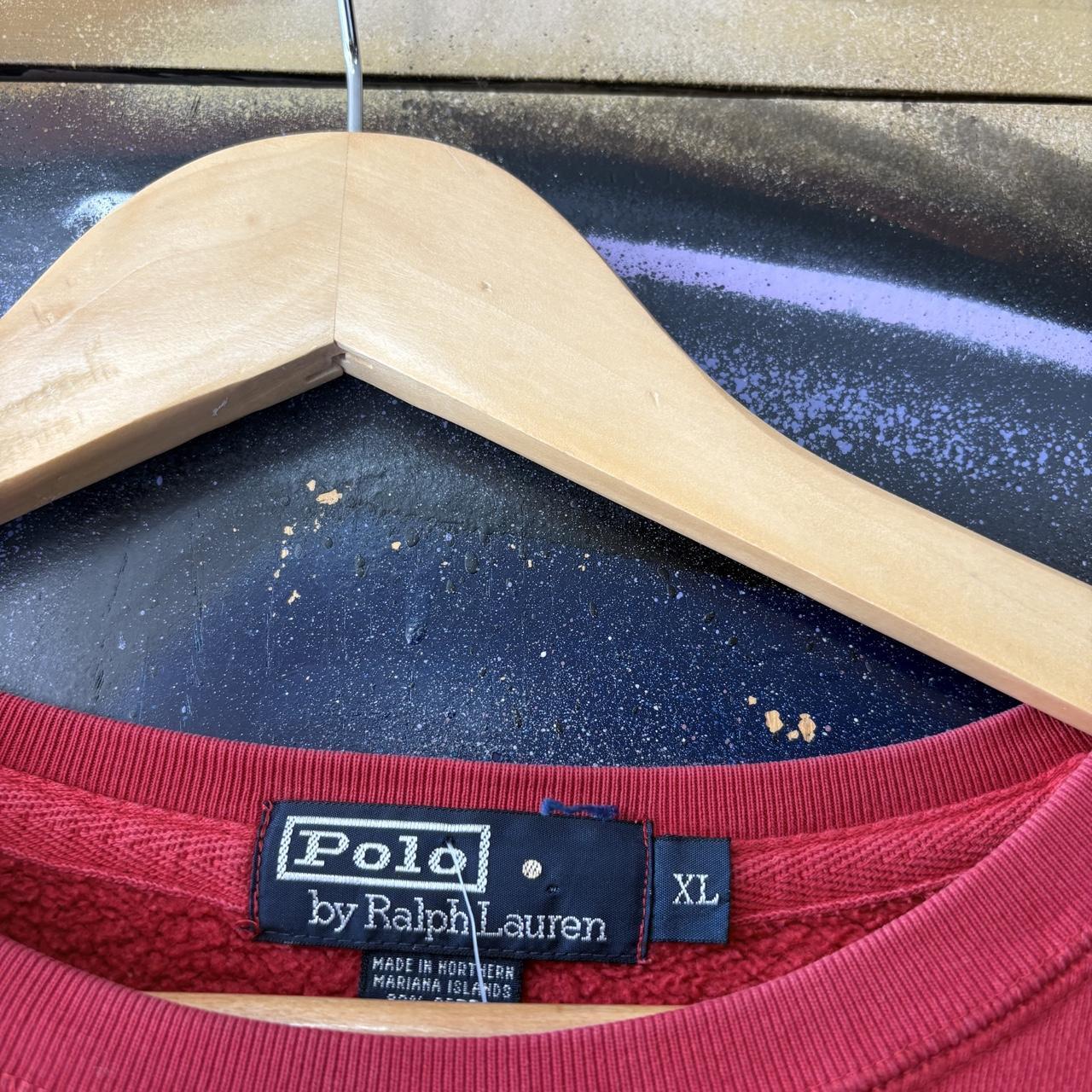 Vintage Polo Ralph Lauren Sweatshirt Mens XL Red Preppy Old Money Pullover Jumper Top 90s Y2K 00s