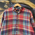 Vintage Ralph Lauren Shirt Mens XL Red Plaid Check Button Down Pony Logo Preppy Smart Top Y2K 90s