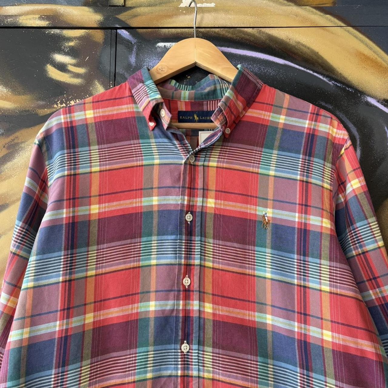 Vintage Ralph Lauren Shirt Mens XL Red Plaid Check Button Down Pony Logo Preppy Smart Top Y2K 90s