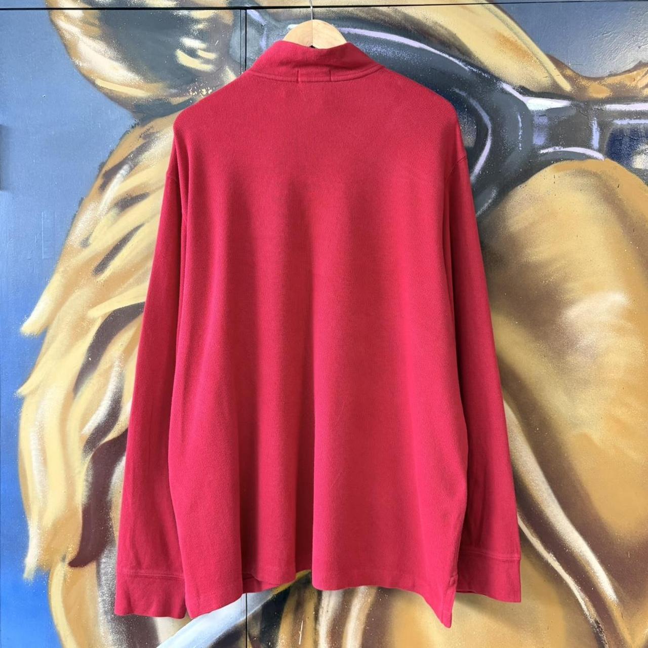 Vintage Red Ralph Lauren Quarter Zip Sweatshirt Jumper Top preppy essential smart casual spellout embroidered logo pony horse Wine maroon 00s 90s Y2K Cheltenham races horse racing old money