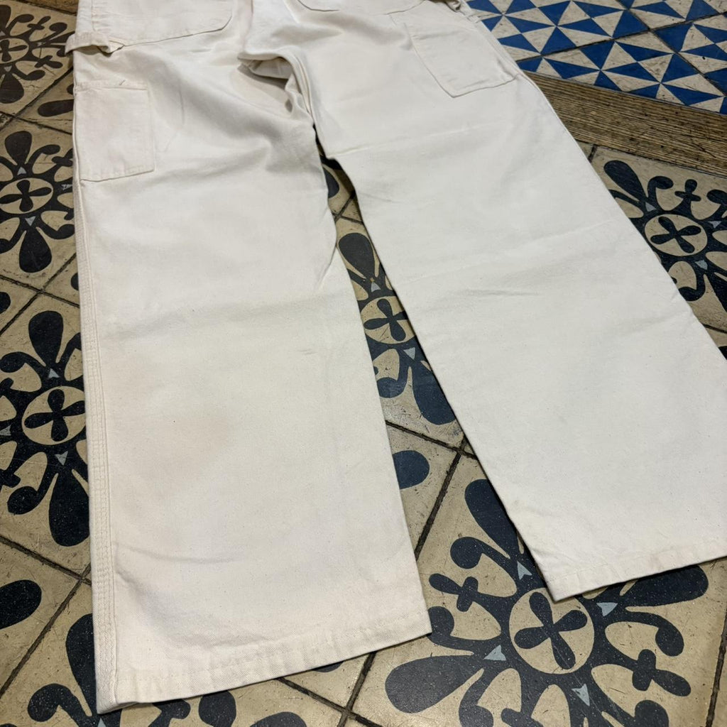 TRW400BR - Vintage retro essential  Cream Dickies Straight Leg Trousers pants casual workwear skate #workwear #wideleg #carpenter #dickies